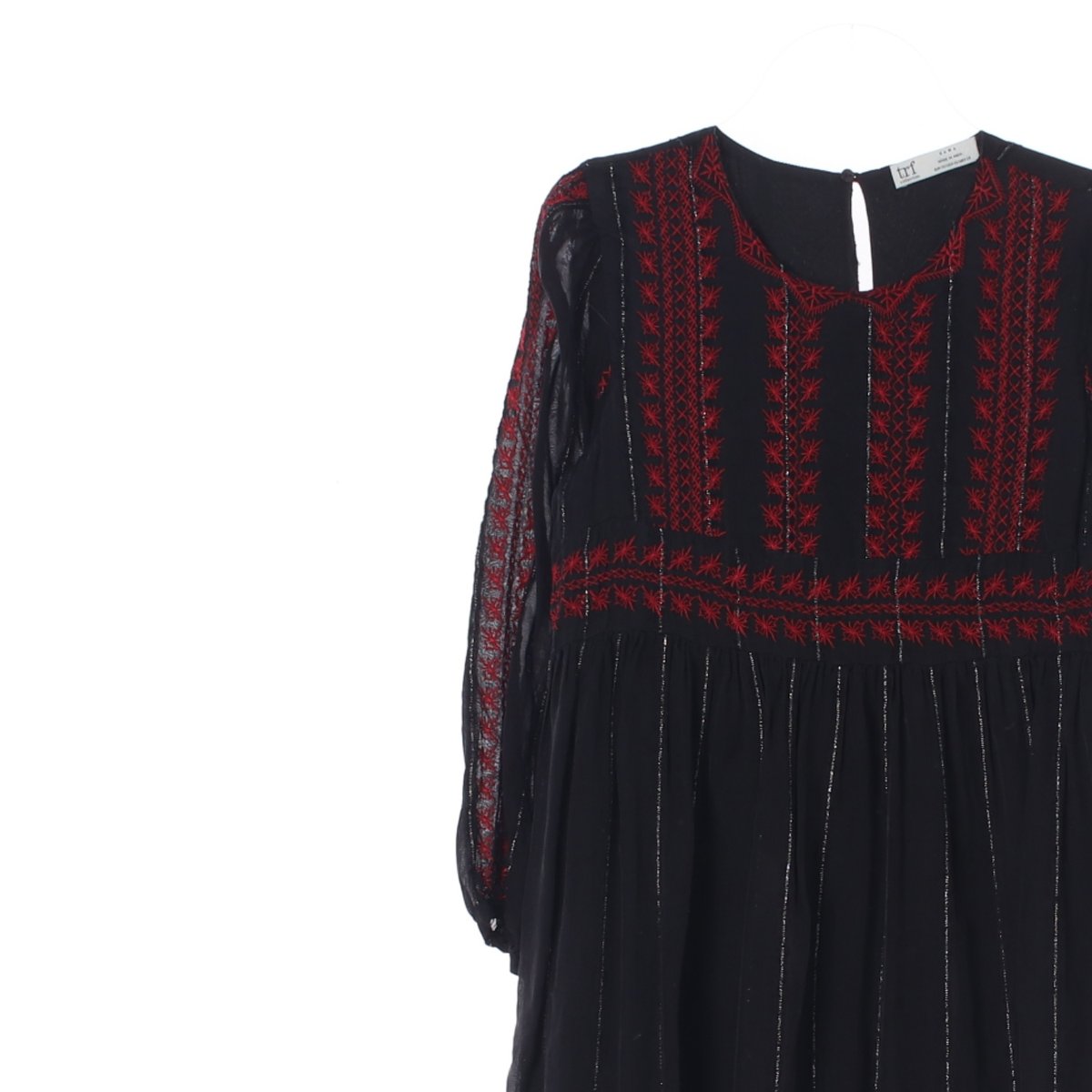 자라 블랙 라운드 미니 원피스 이미지 2