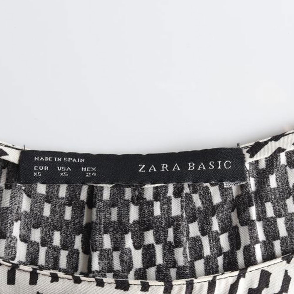 자라 블랙 화이트 패턴 민소매 미니 원피스 이미지 5