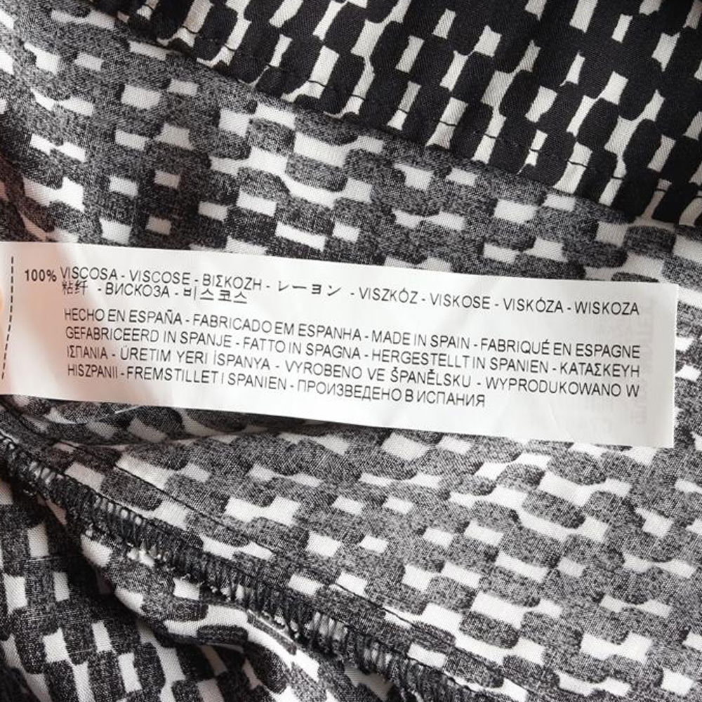 자라 블랙 화이트 패턴 민소매 미니 원피스 이미지 6