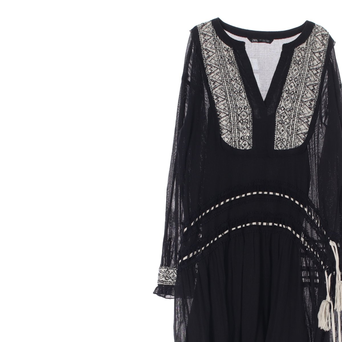 자라 블랙 에스닉 레이어드 롱 원피스 이미지 2