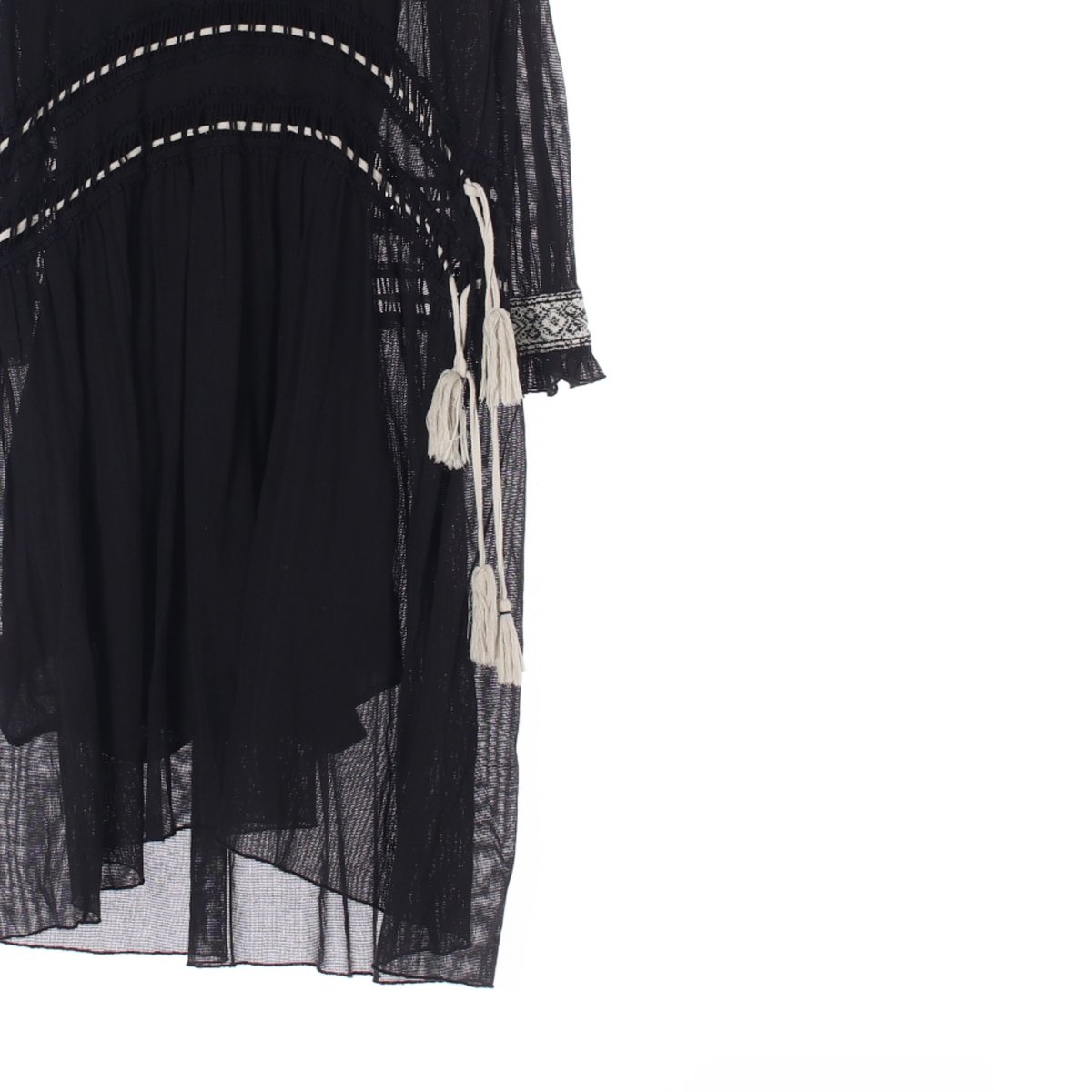 자라 블랙 에스닉 레이어드 롱 원피스 이미지 3