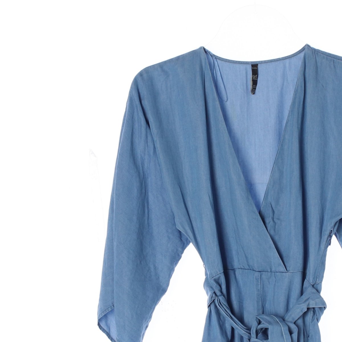 자라 데님 랩 미니 점프수트 이미지 2