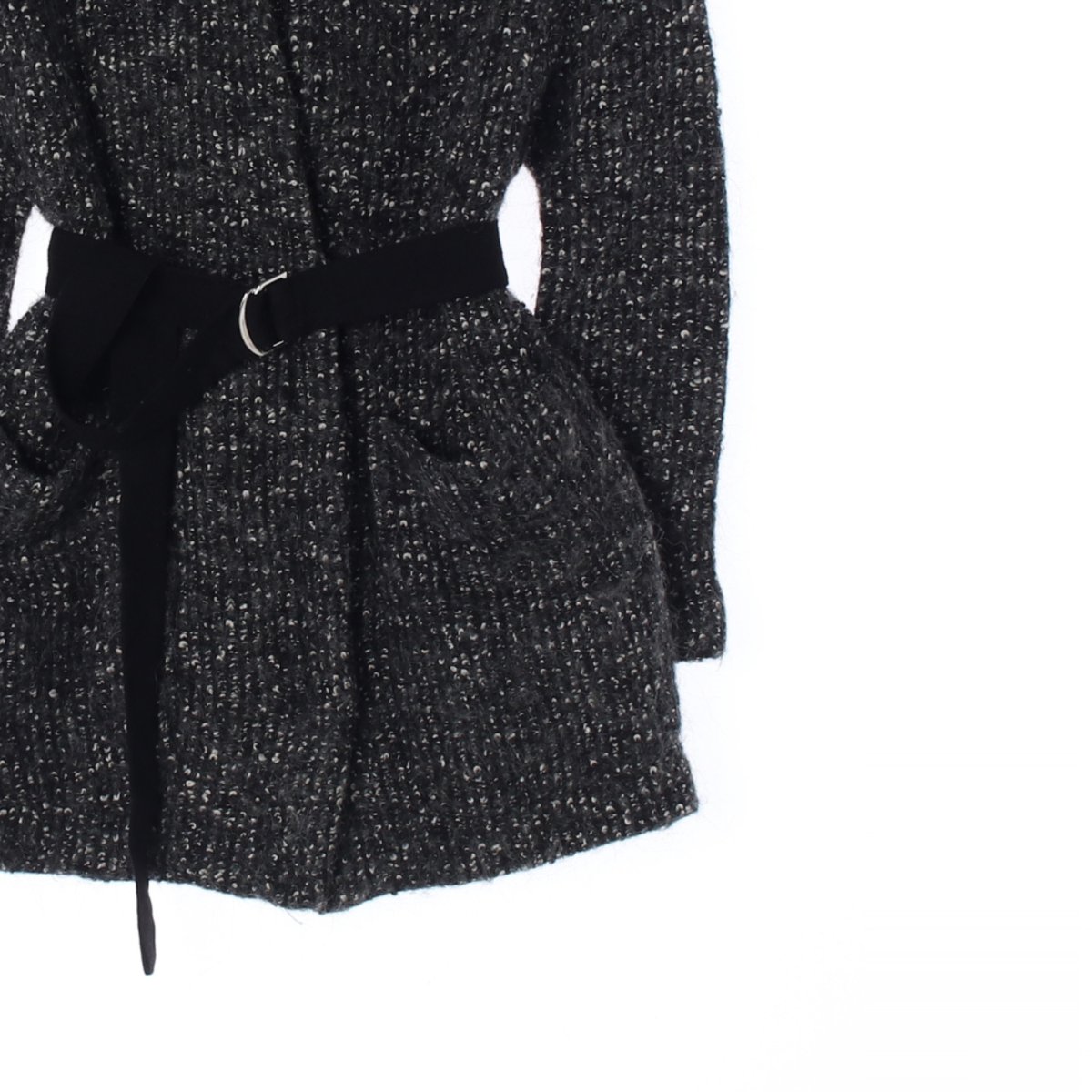 자라 블랙 벨트 울 가디건 재킷 이미지 3