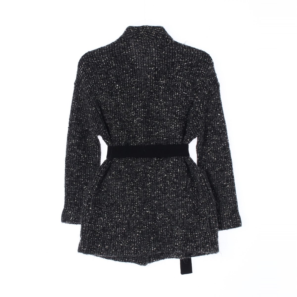 자라 블랙 벨트 울 가디건 재킷 이미지 4