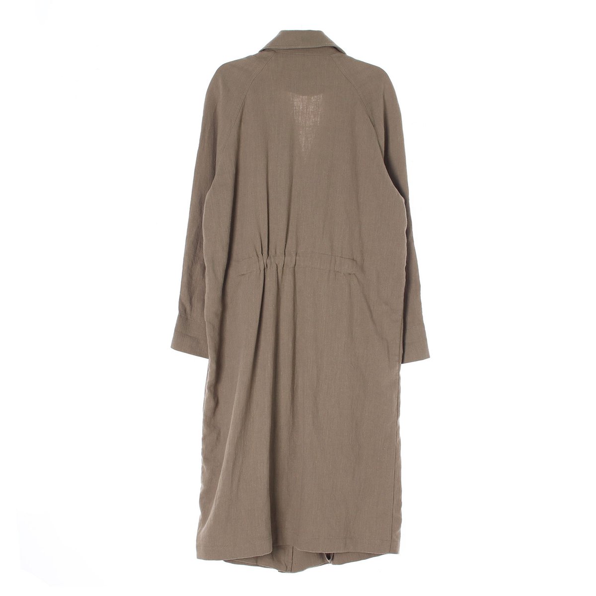 자라 카키 린넨 롱 재킷 코트 이미지 4
