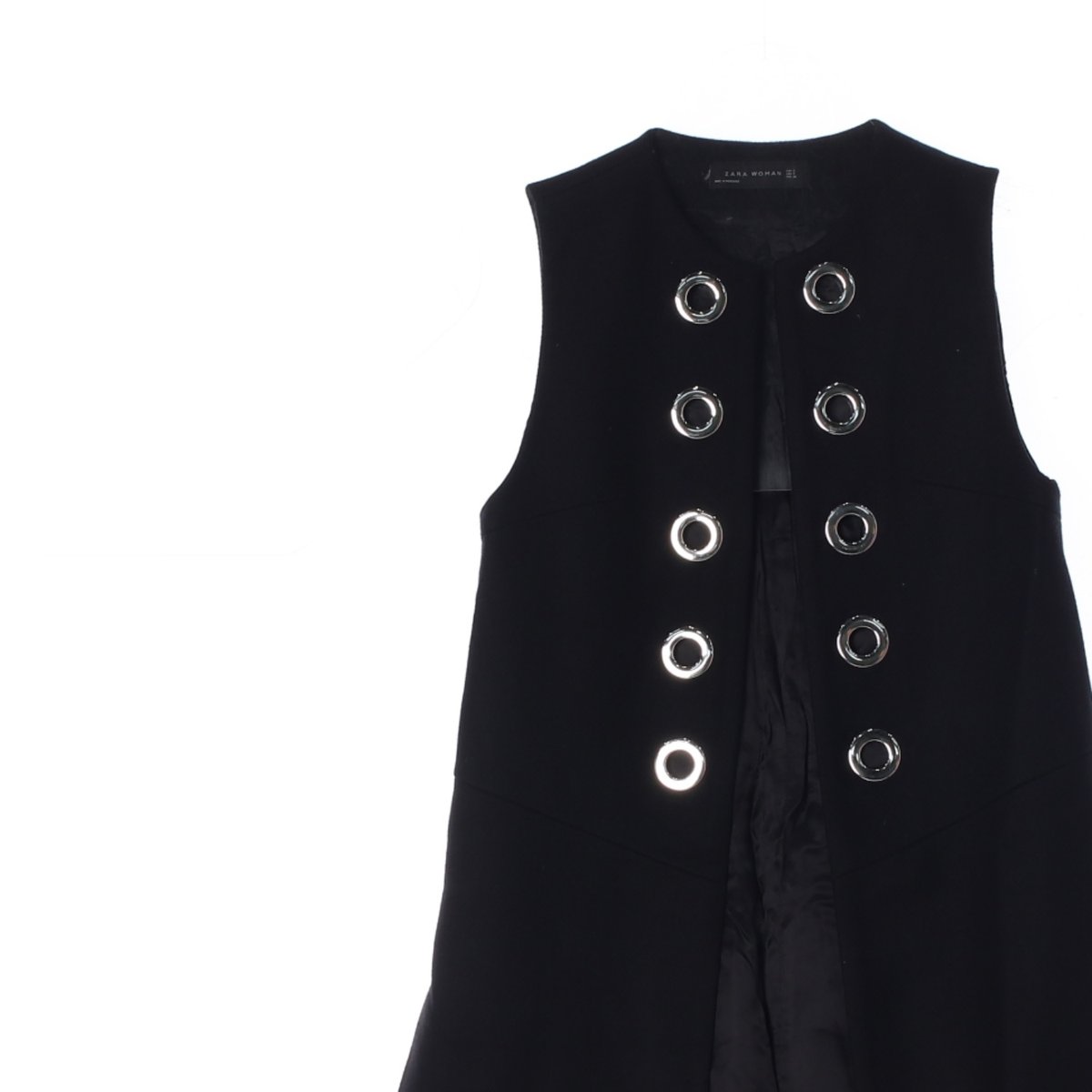 자라 민소매 울75 코트 롱 베스트 재킷 이미지 2