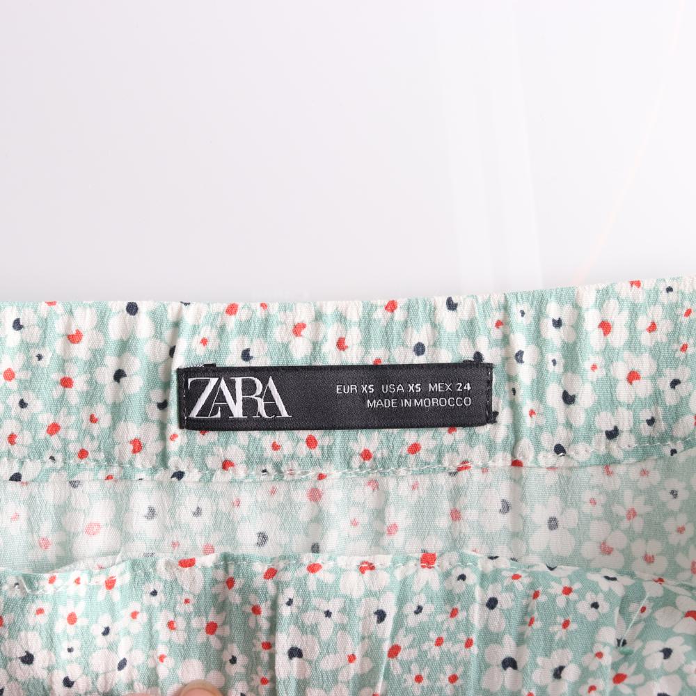 자라 에메랄드 플로럴 롱 스커트 이미지 5