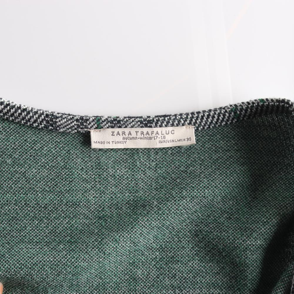 자라 그레이 체크 반팔 랩 미니 드레스 이미지 5