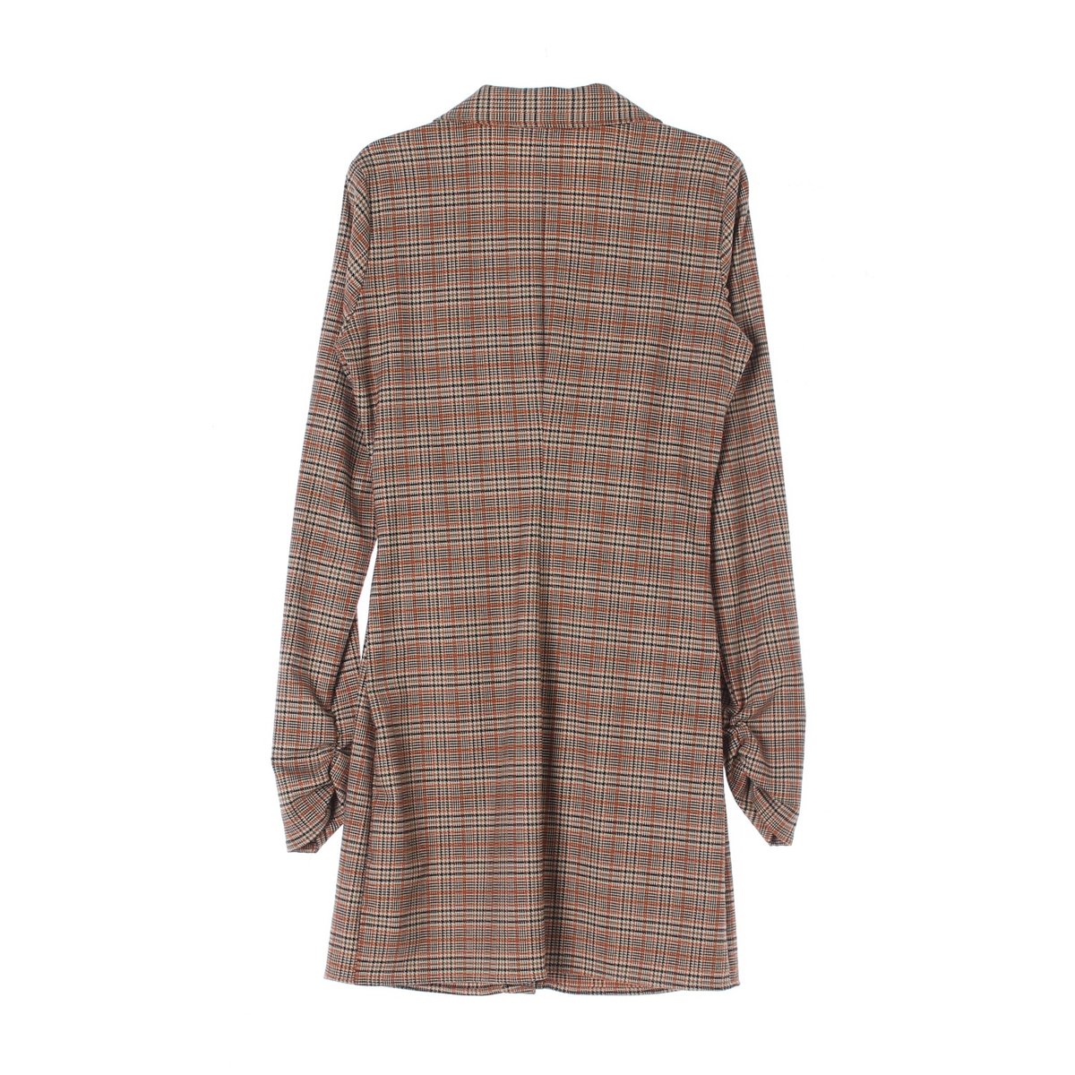 자라 브라운 체크 셔링 셔츠원피스 이미지 4