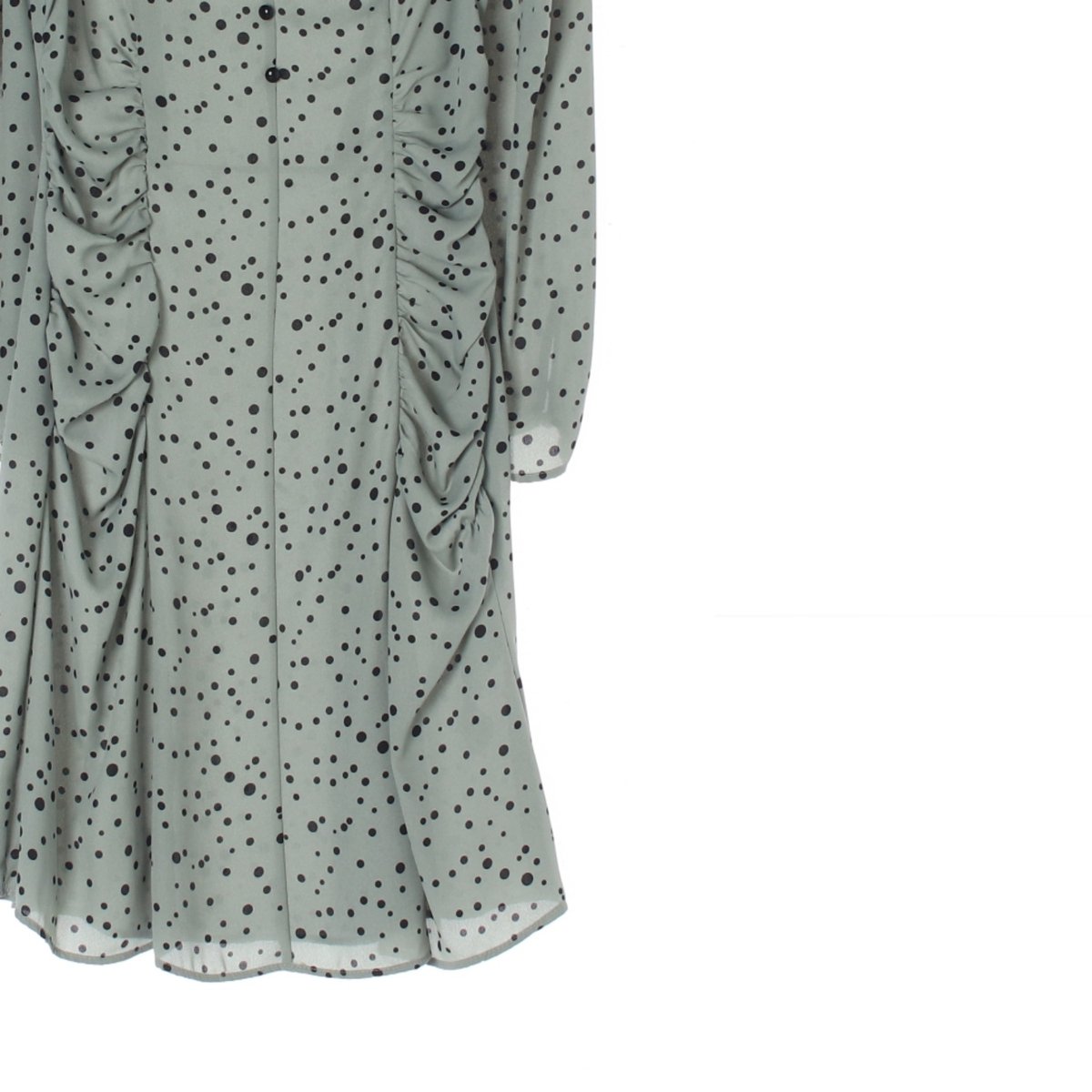 자라 그린 도트 브이넥 쉬폰 튜닉원피스 이미지 3