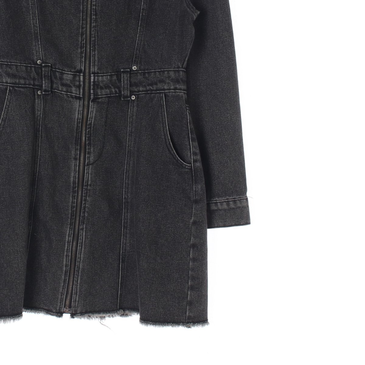 자라 흑청 집업 데님원피스 이미지 3