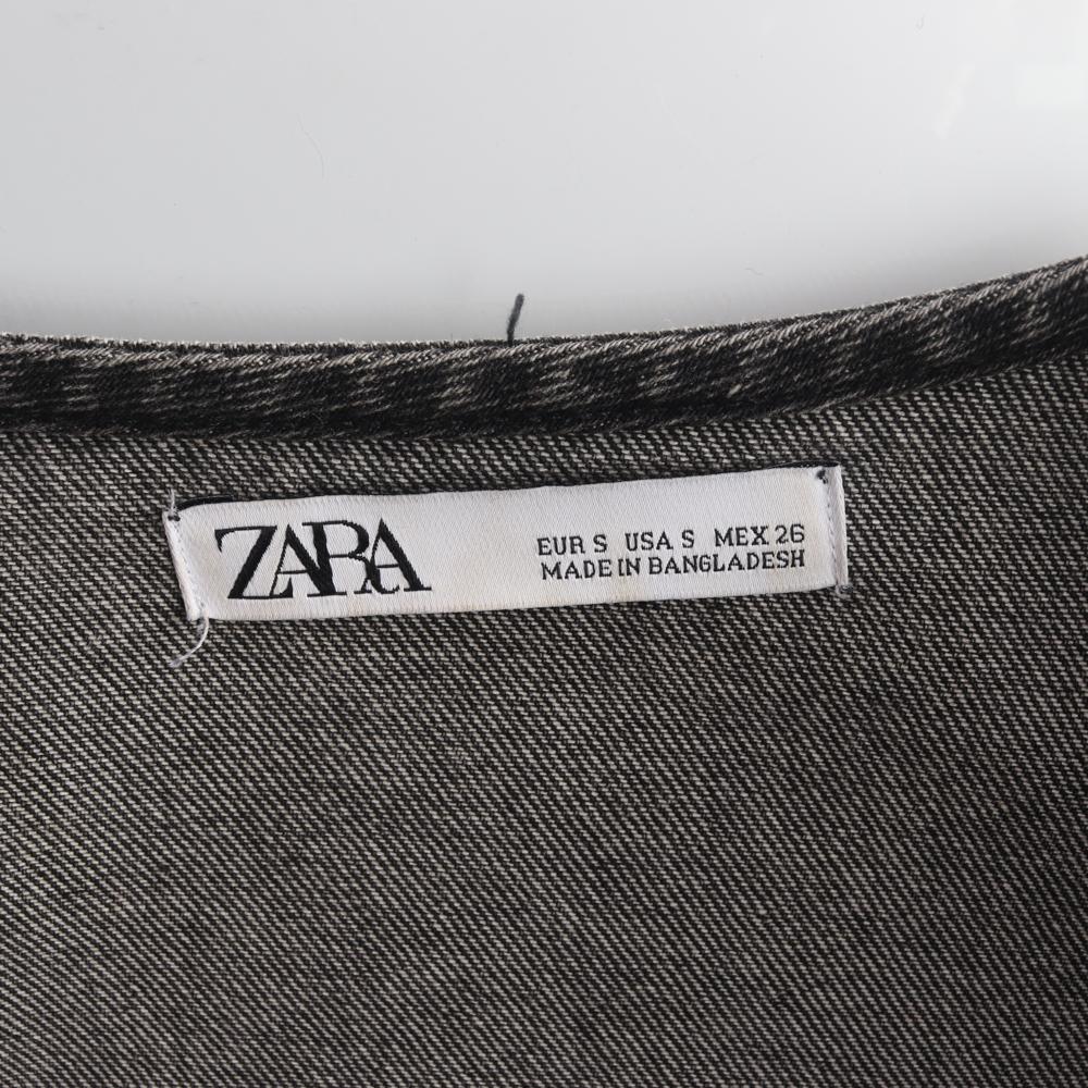 자라 흑청 집업 데님원피스 이미지 5