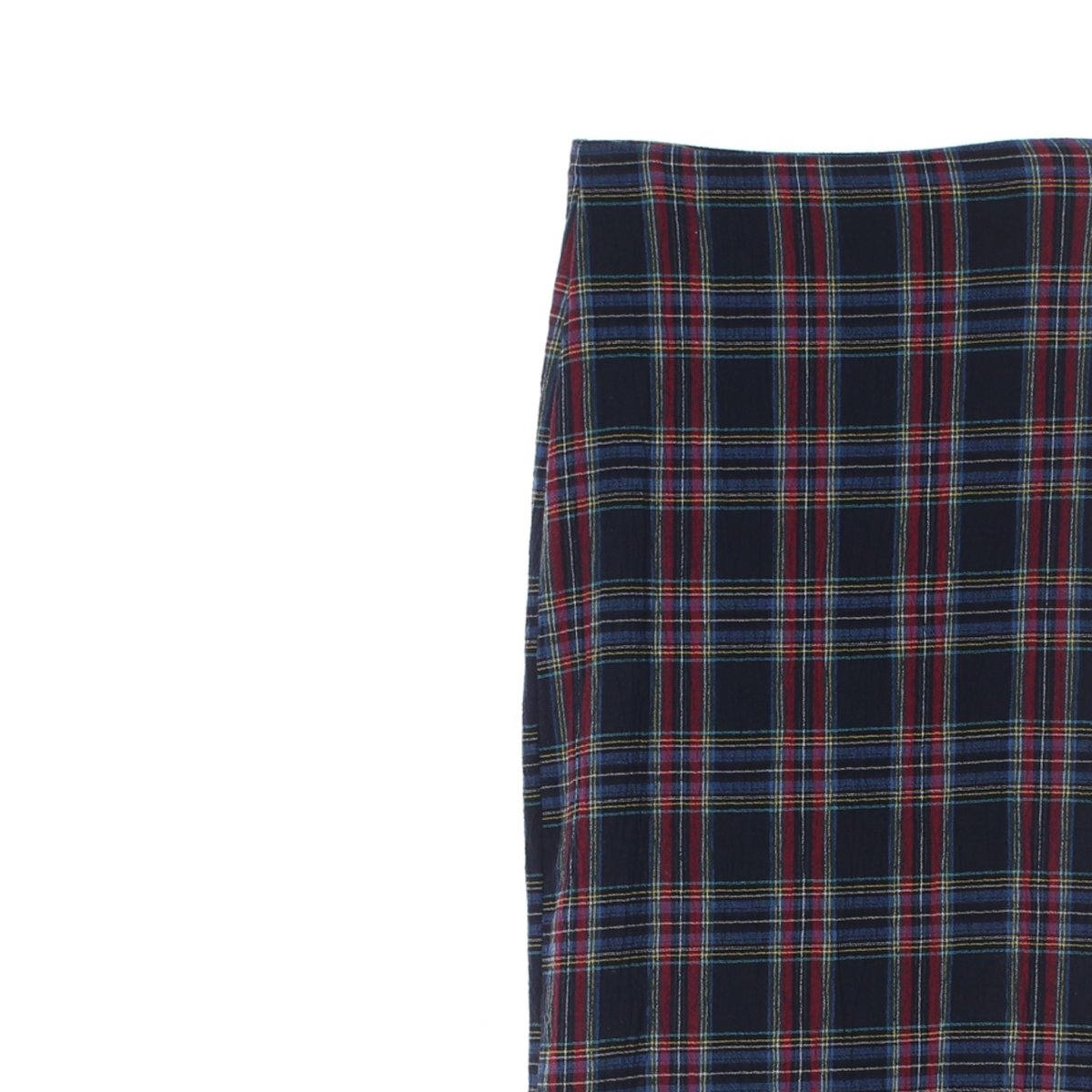 자라 레드 블루 체크 롱 스커트 이미지 2