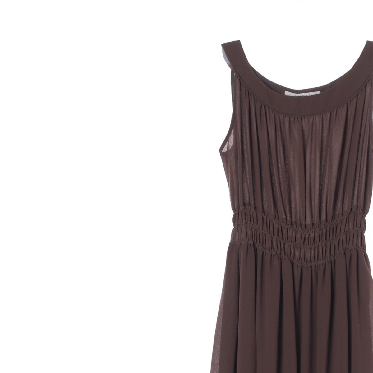 자라 브라운 민소매 셔링 드레스 이미지 2