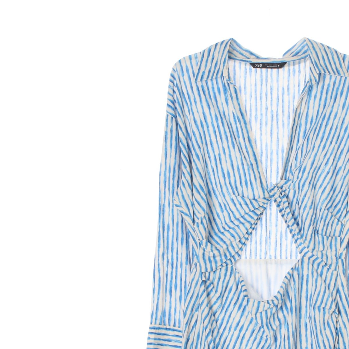 자라 블루 컷아웃 휴양지 셔츠 드레스 이미지 2