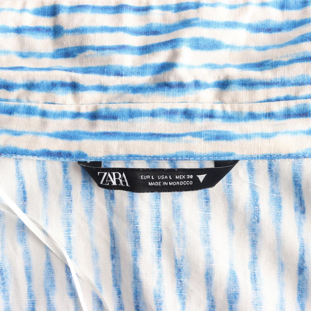 자라 블루 컷아웃 휴양지 셔츠 드레스 이미지 5