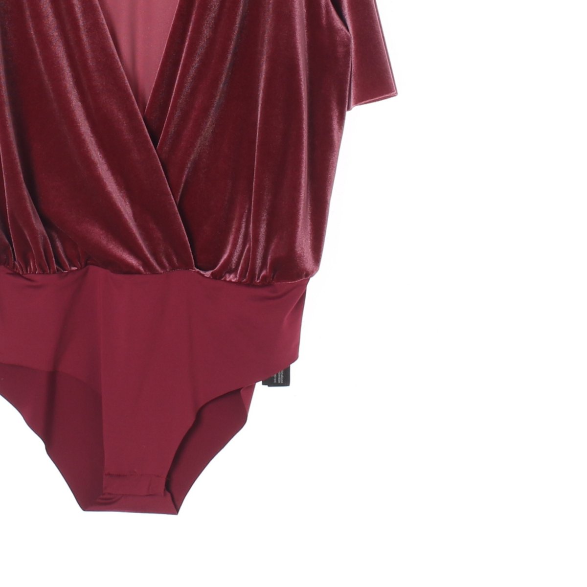 자라 레드 벨벳 브이넥 반팔 바디수트 이미지 3
