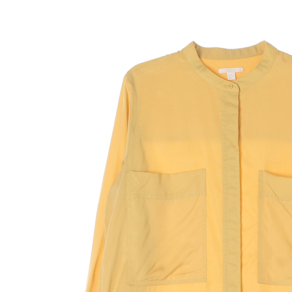 COS코스 노랑 빅포켓 노카라 셔츠 블라우스 이미지 2