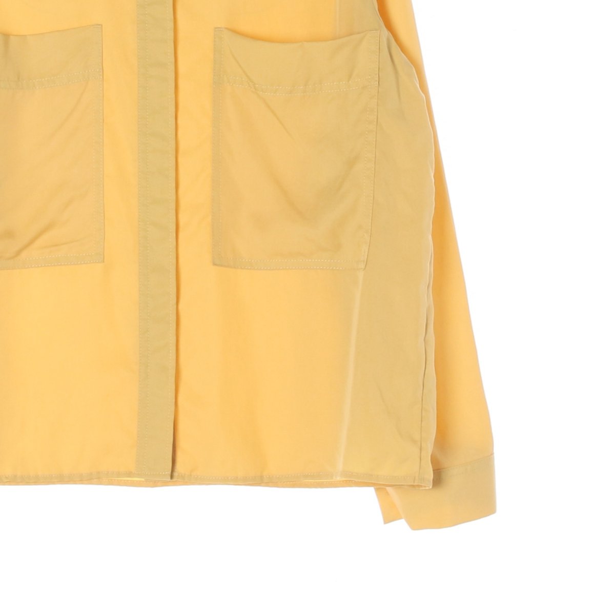 COS코스 노랑 빅포켓 노카라 셔츠 블라우스 이미지 3