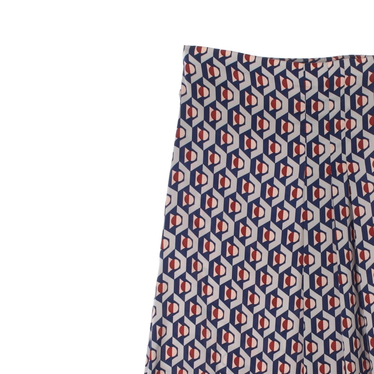 자라 블루 레드 쉬폰 플레어 롱 스커트 이미지 2