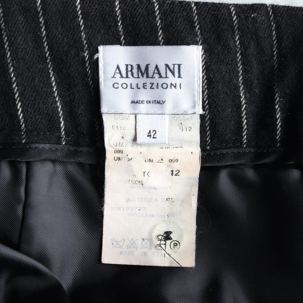 아르마니꼴레지오니 블랙 스트라이프 스커트 이미지 5