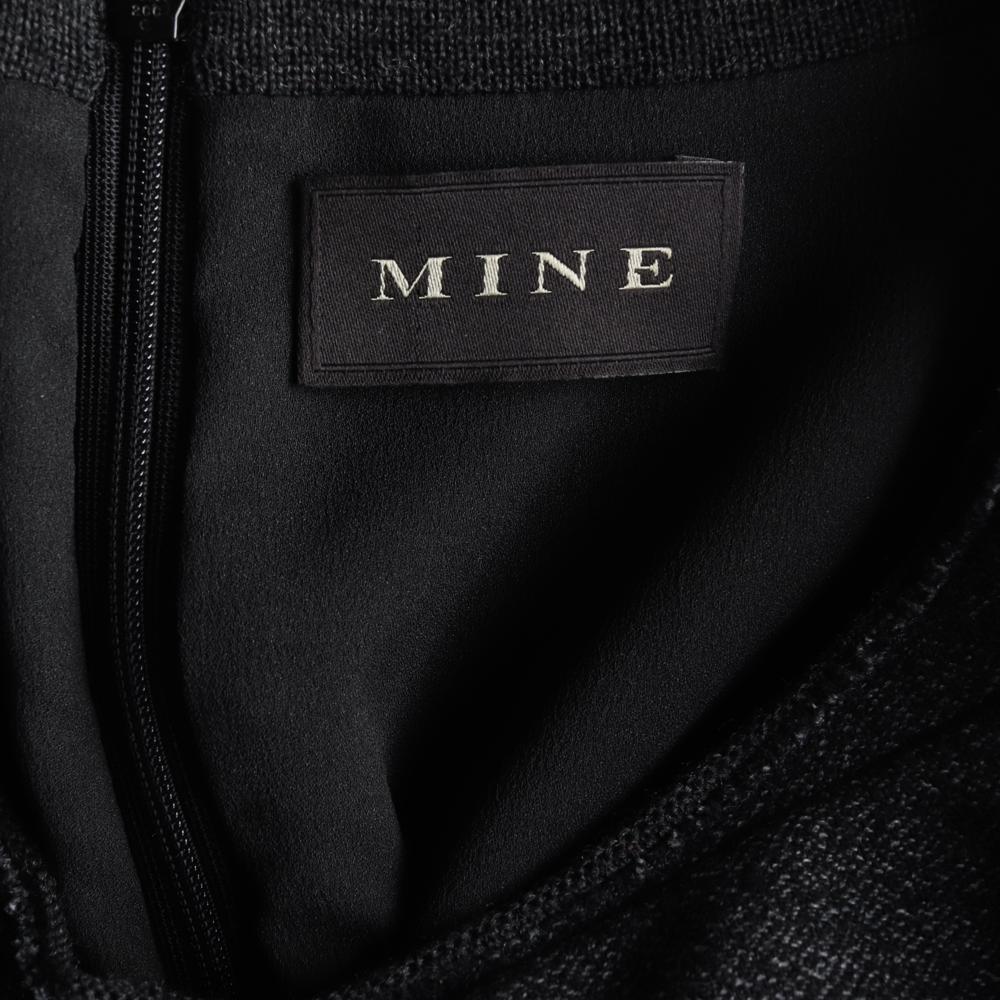 마인 울61 블랙 긴팔 플레어 니트원피스 이미지 5