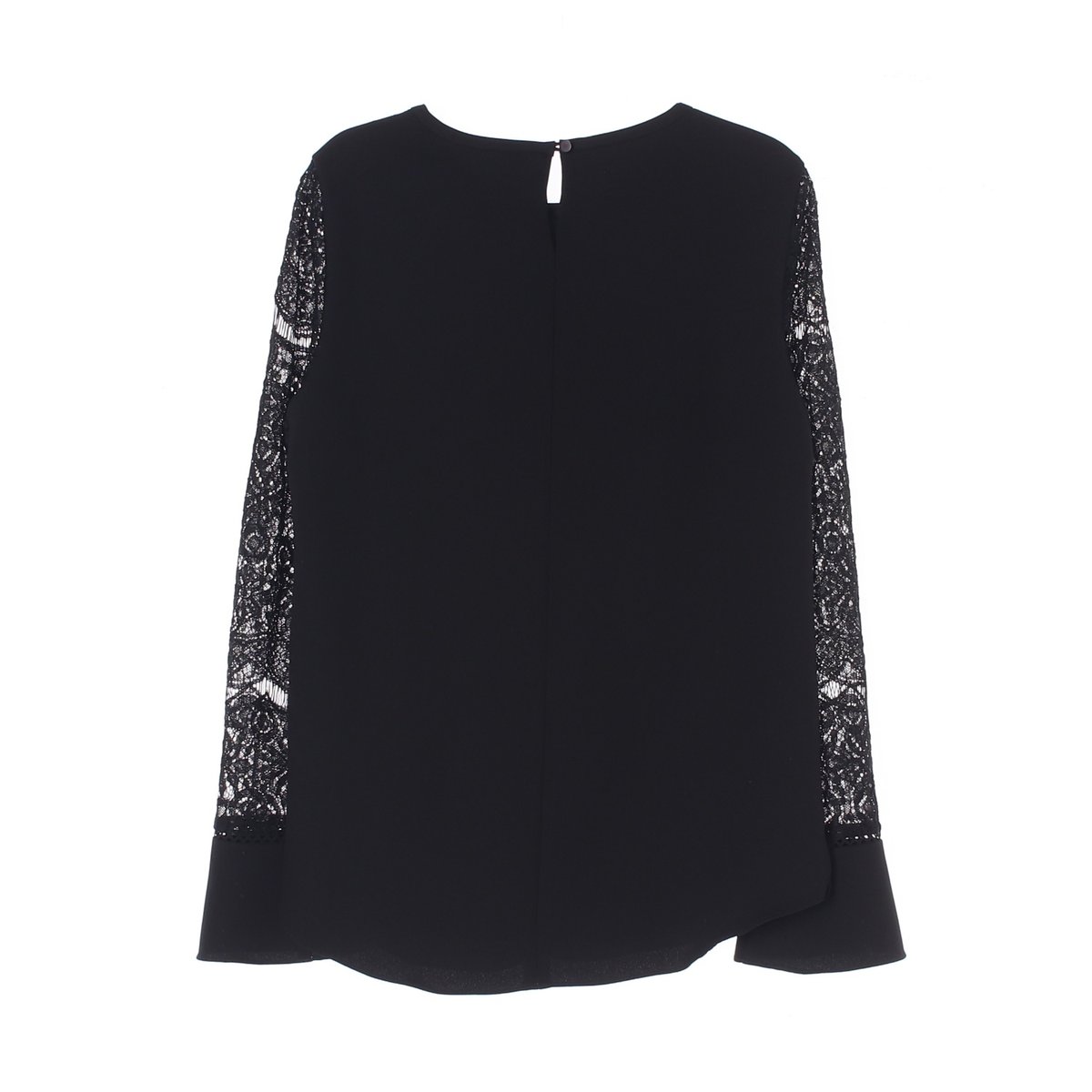 잇미샤 블랙 레이스 소매 긴팔 블라우스 이미지 4