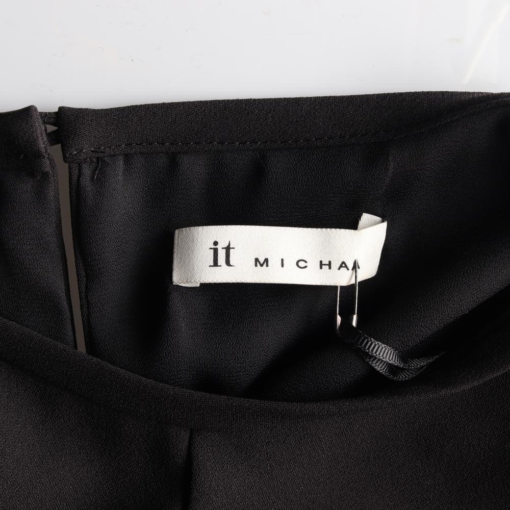 잇미샤 블랙 레이스 소매 긴팔 블라우스 이미지 5