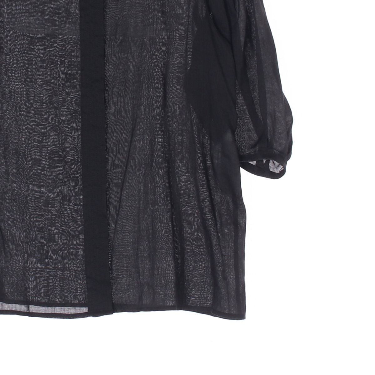 산드로 린넨100 블랙 반팔 카라 셔츠 블라우스 이미지 3