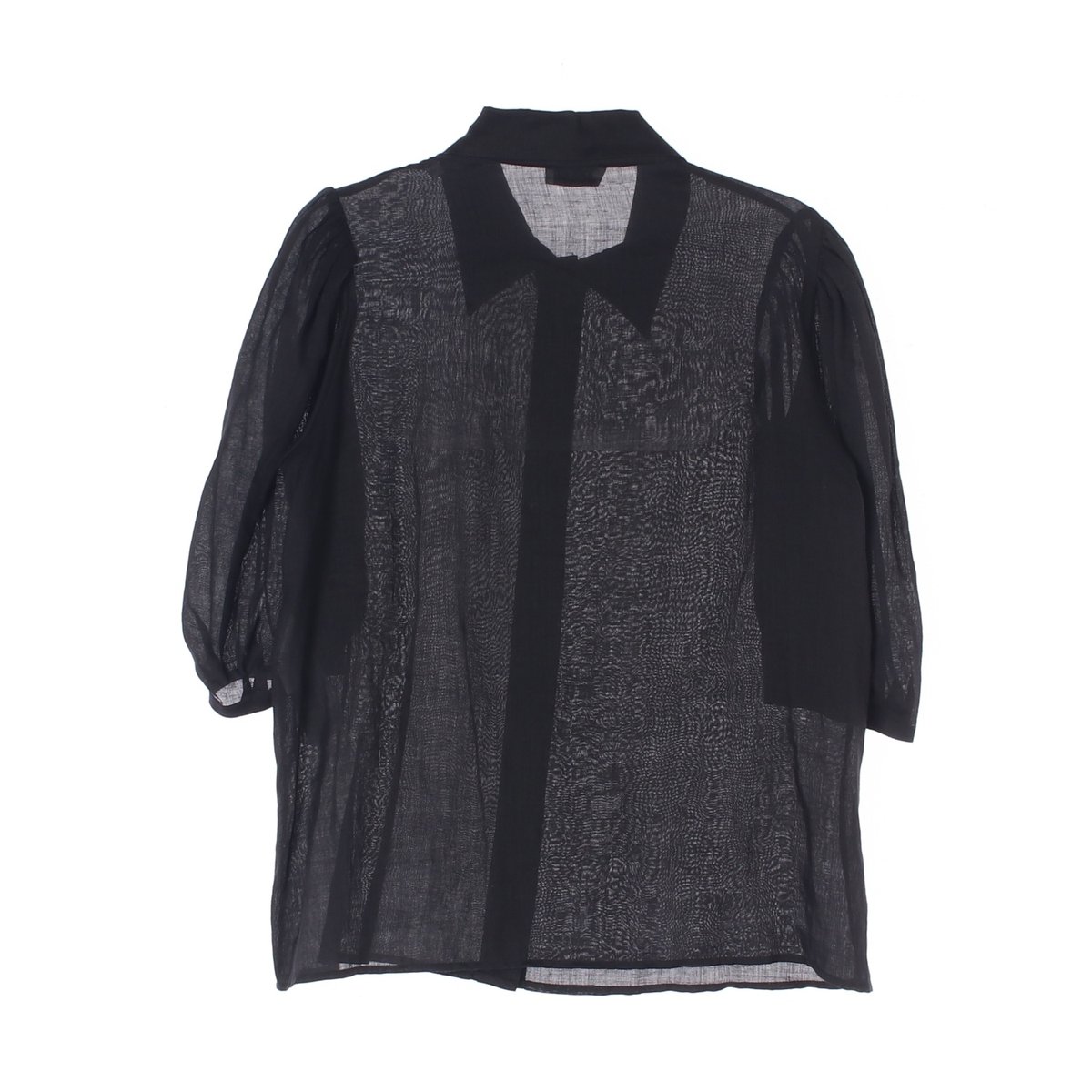 산드로 린넨100 블랙 반팔 카라 셔츠 블라우스 이미지 4