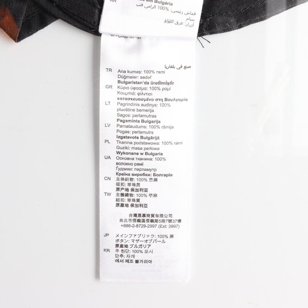 산드로 린넨100 블랙 반팔 카라 셔츠 블라우스 이미지 6