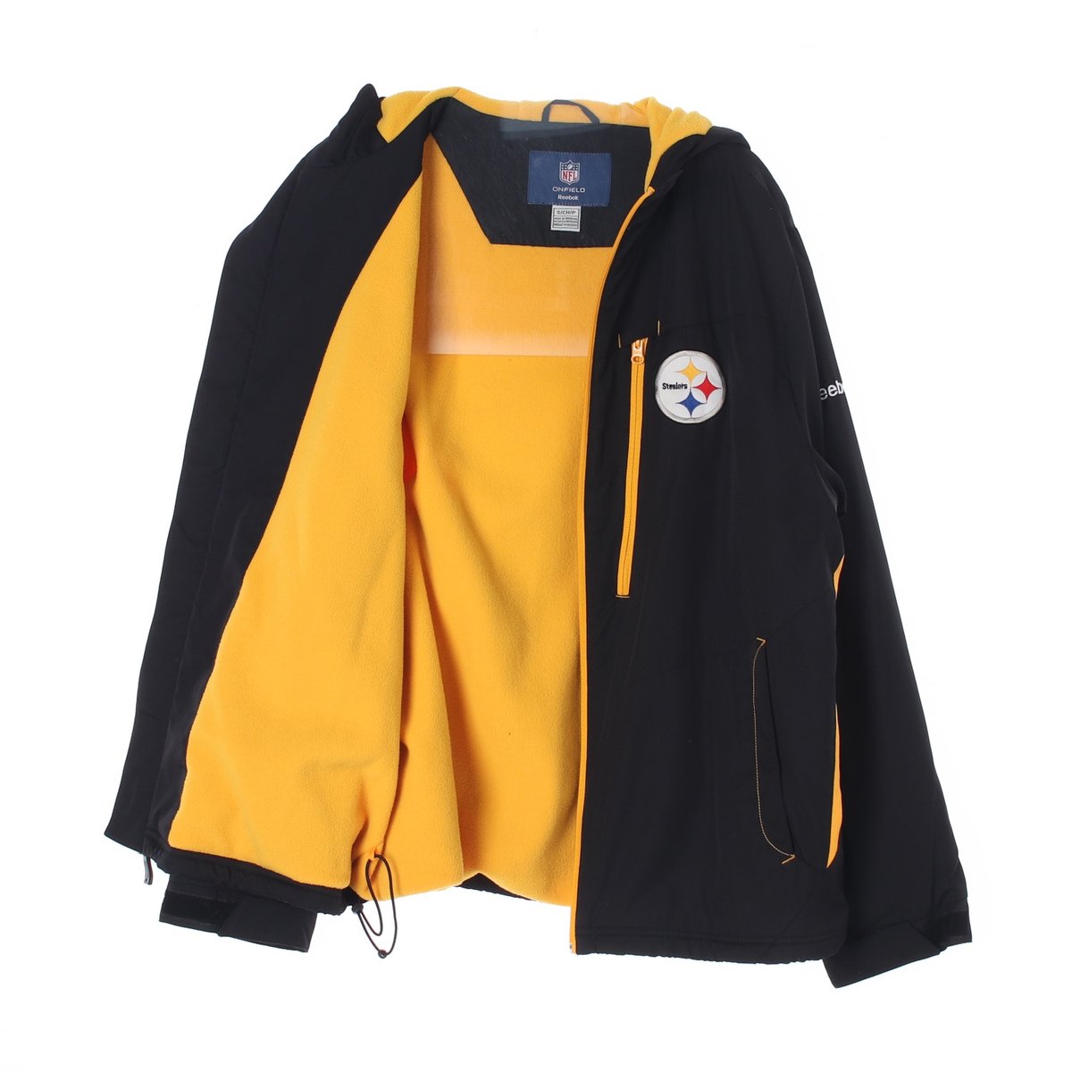 리복NFL 노랑 플리스 안감 블랙 후드 집업재킷 이미지 4