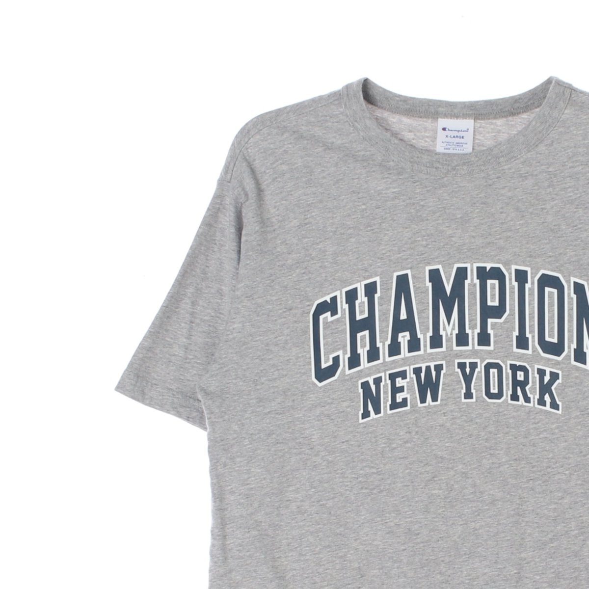 챔피온 그레이 반팔 라운드 티셔츠 이미지 2