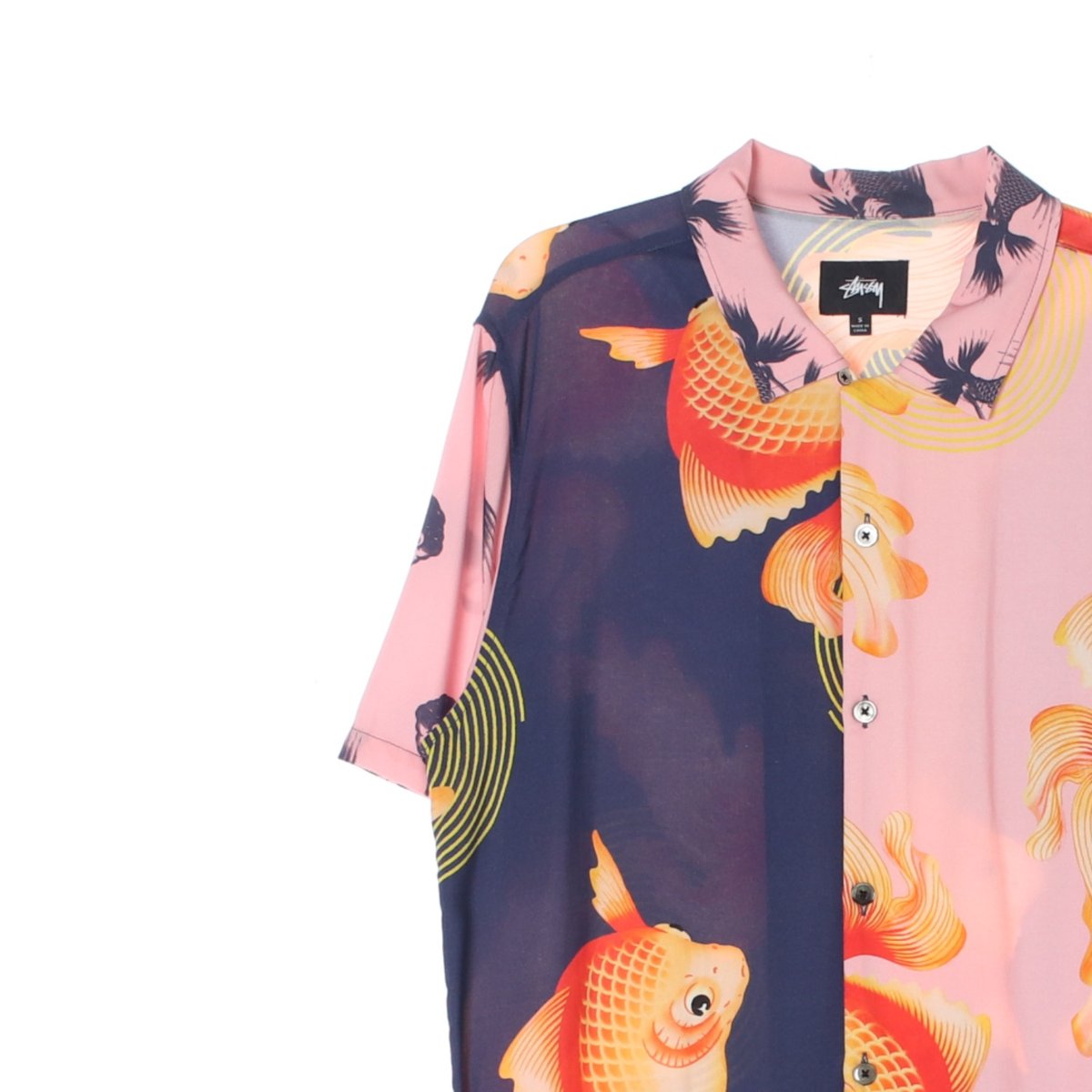 스투시 핑크 배색 반팔 셔츠 이미지 2