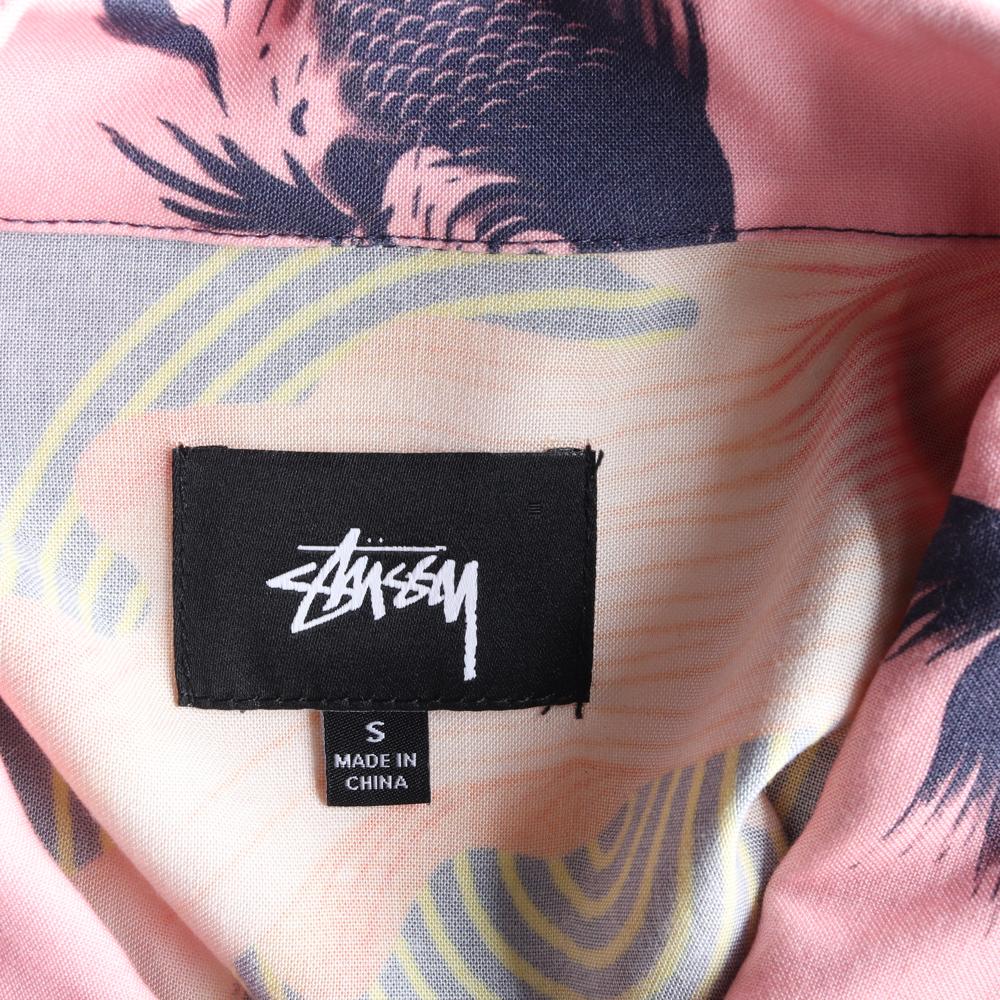 스투시 핑크 배색 반팔 셔츠 이미지 5