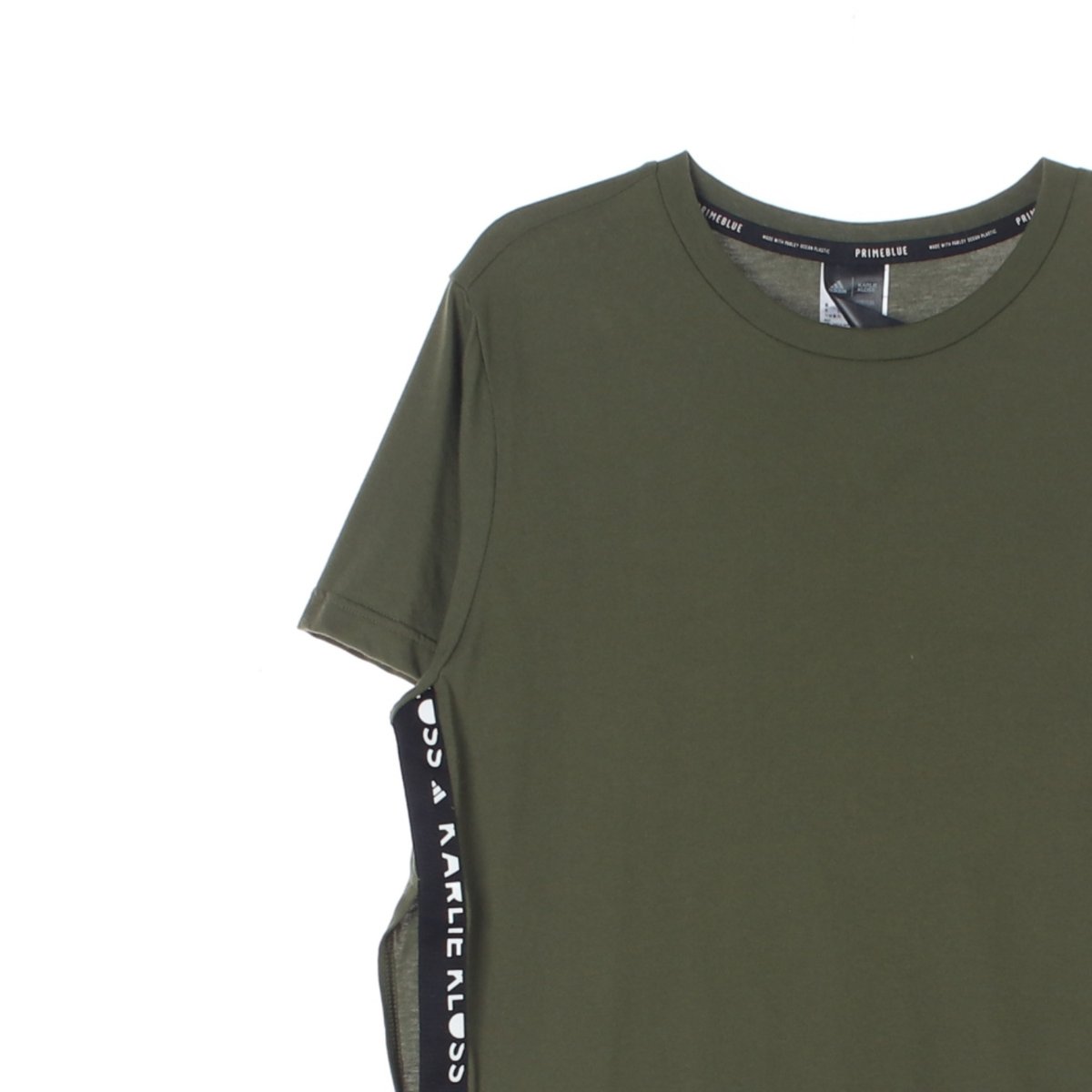 아디다스 카키 사이드슬릿 반팔 티셔츠 이미지 2