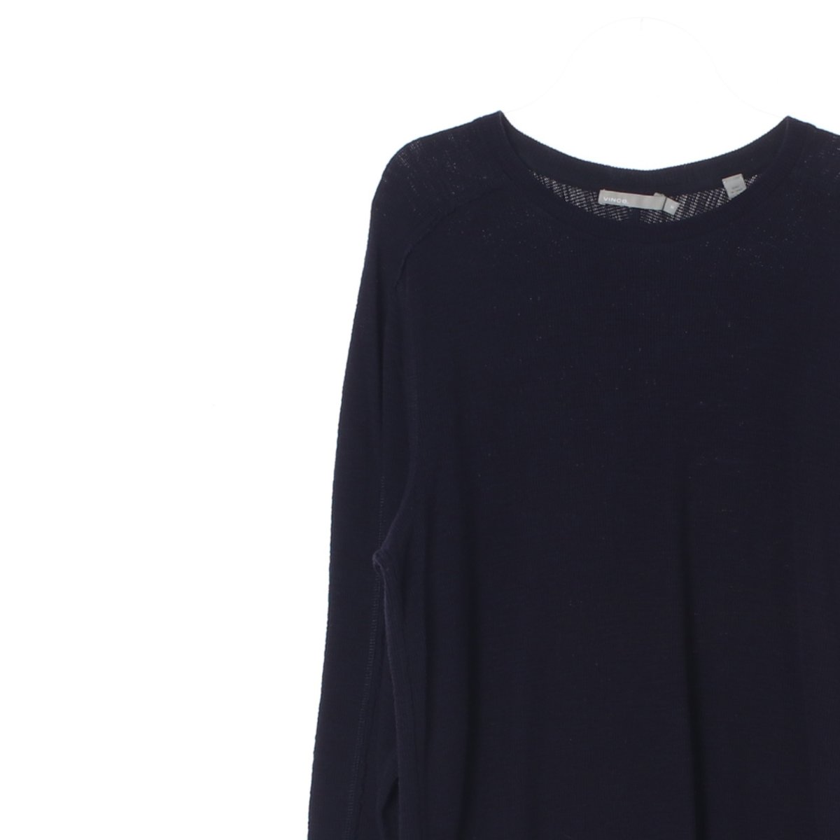 빈스 네이비 라운드 밑단 긴팔 티셔츠 이미지 2