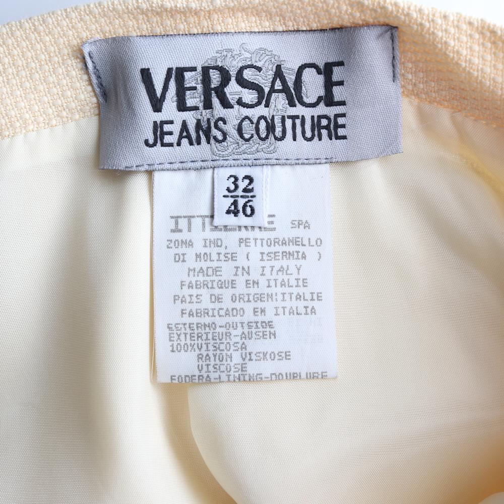 베르사체 아이보리 미디 스커트 이미지 5