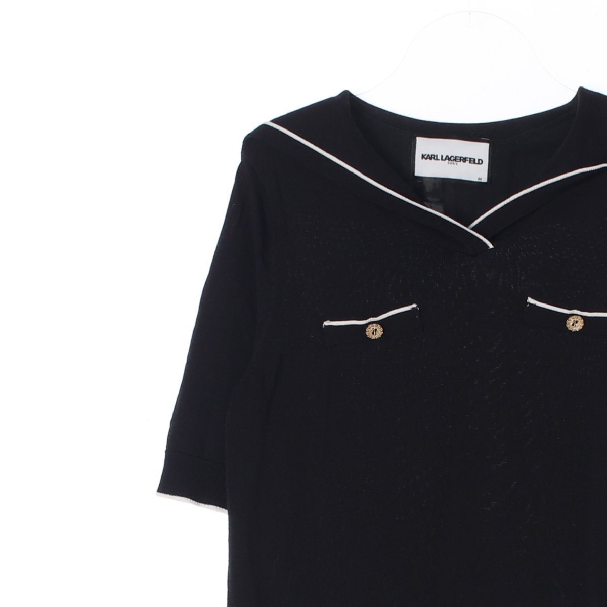 칼 라거펠트 세일러카라 반팔 니트 블라우스 이미지 2