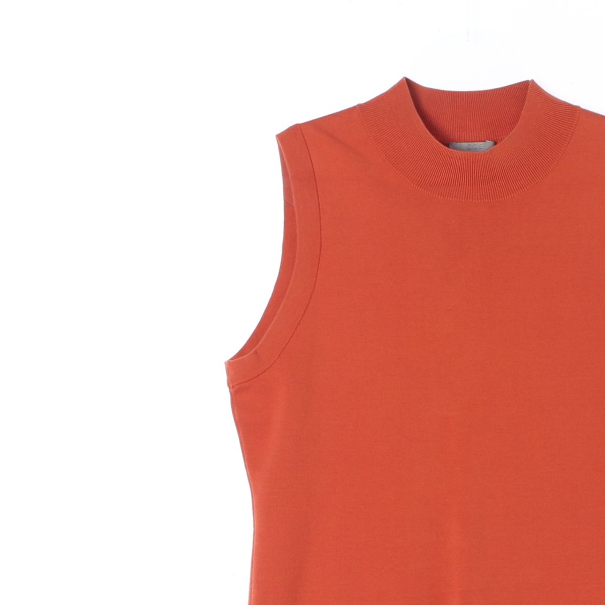 코스 오랜지 모크넥 민소매 코튼 니트 이미지 2