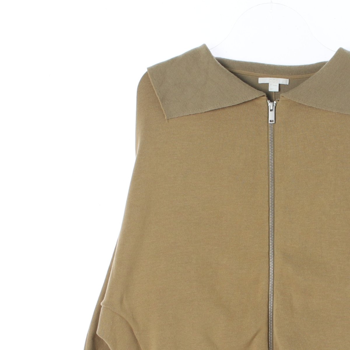 코스 베이지 울코튼 빅카라 집업 가디건 재킷 이미지 2