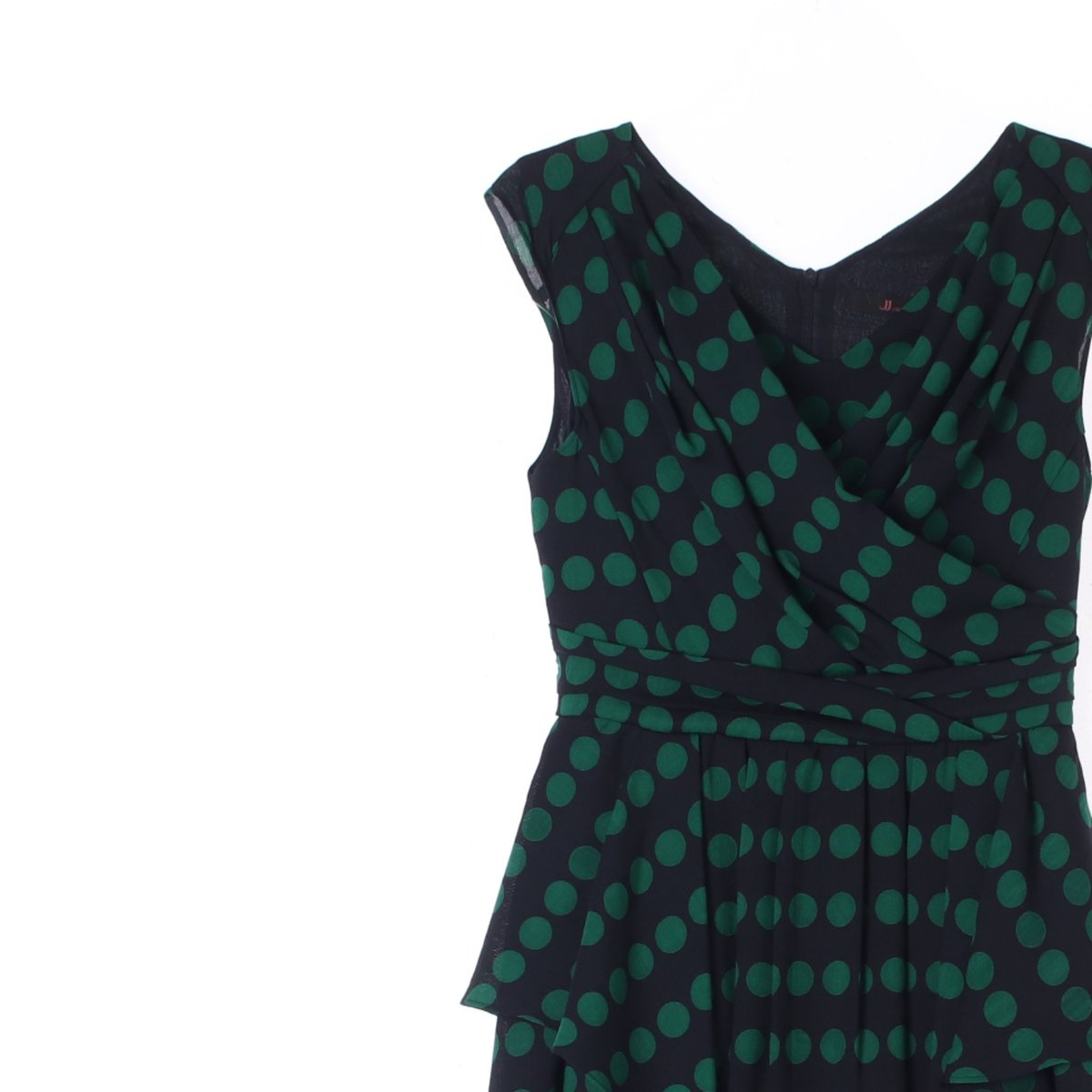 JJ지고트 그린 도트 러플 미니 드레스 이미지 2