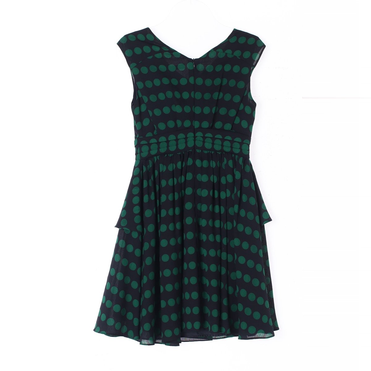 JJ지고트 그린 도트 러플 미니 드레스 이미지 4