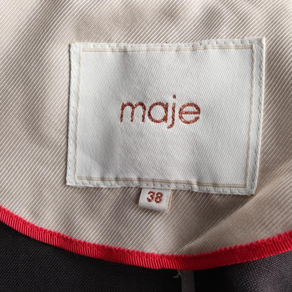 마쥬 린넨 블랙 하이넥 싱글 롱재킷 이미지 6