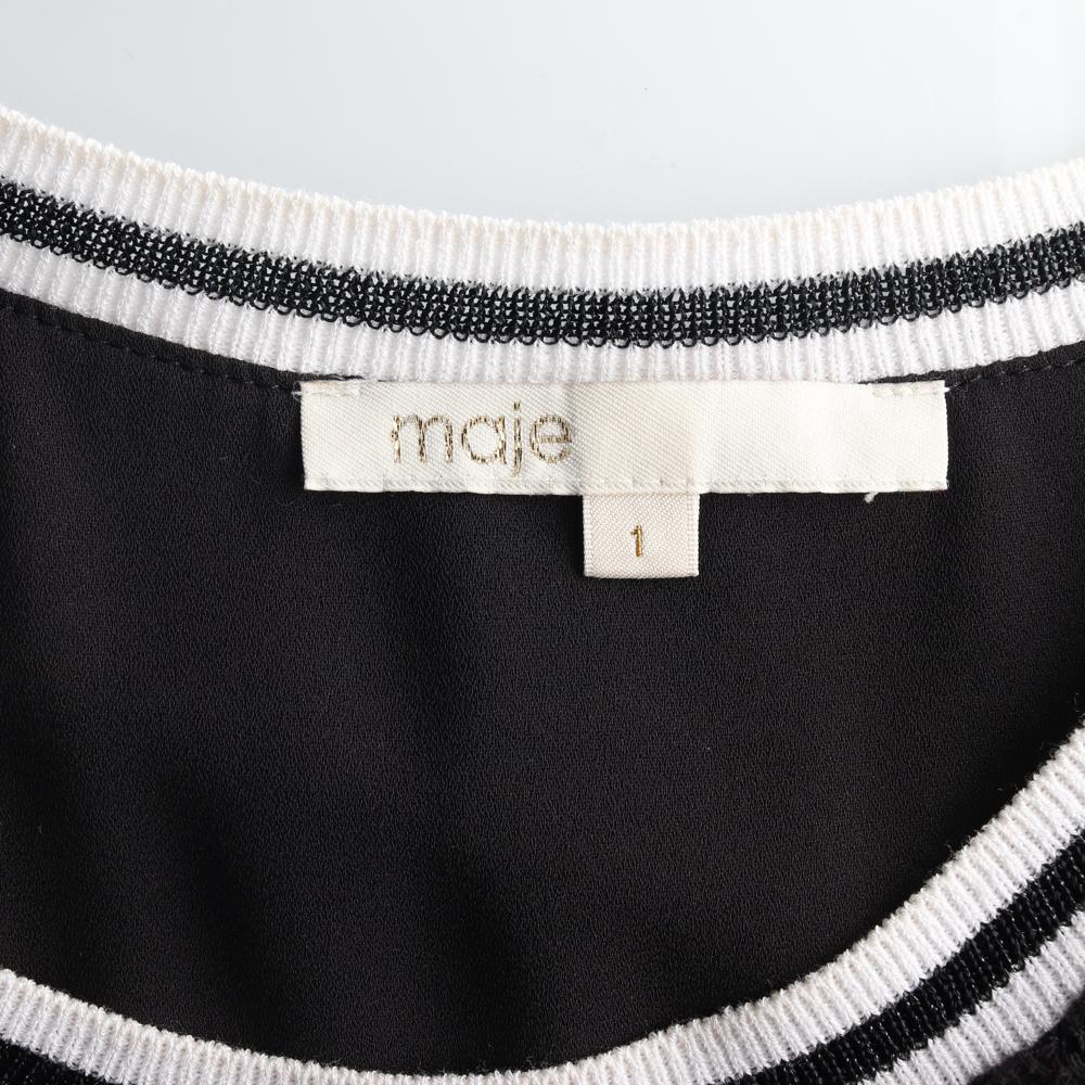 마쥬 블랙 스티치 반팔 니트 원피스 이미지 5