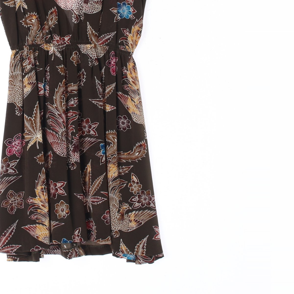 산드로 브라운 러플 소매 원피스 이미지 3