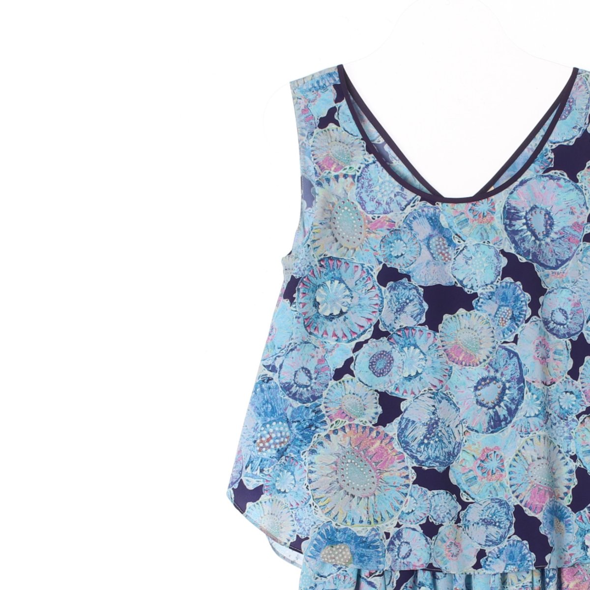 오즈세컨 블루 민소매 레이어드 블라우스 이미지 2