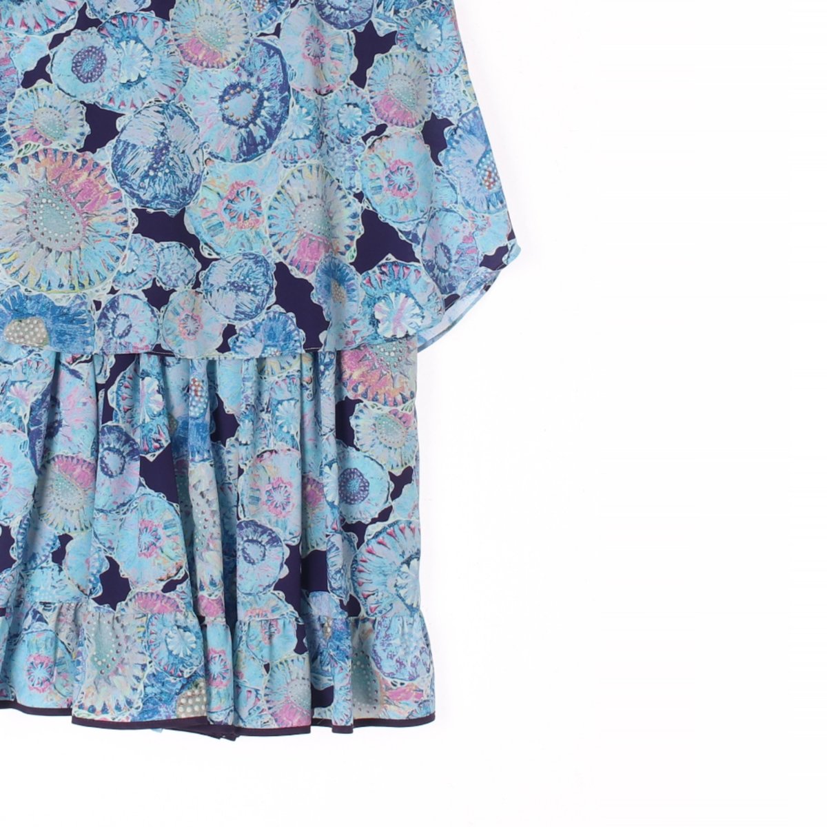 오즈세컨 블루 민소매 레이어드 블라우스 이미지 3