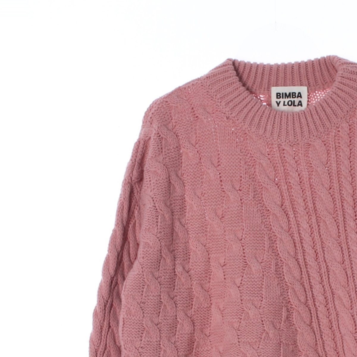 빔바이롤라 핑크 꽈배기 울 니트 스웨터 이미지 2