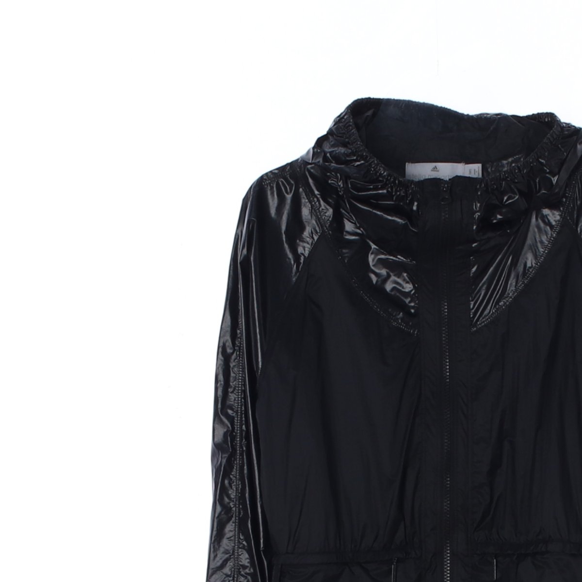 아디다스X스텔라 맥카트니 유광 블랙 바람막이 후드집업 이미지 2